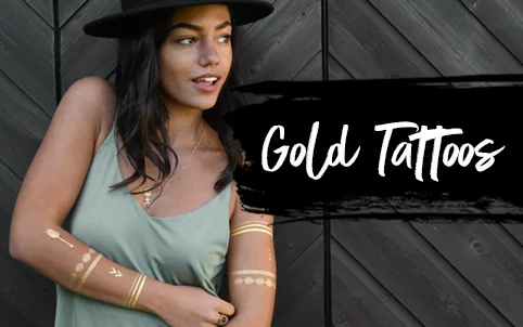 Temporary Tattoos in Gold