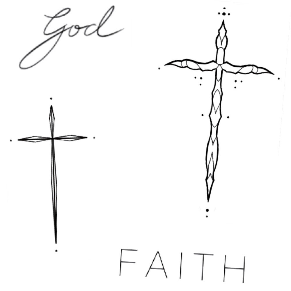 Tattoo set Faith – temporary cross tattoos |Print Tattoo