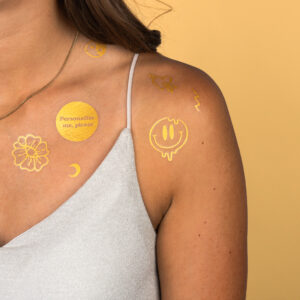Temporary tattoos in gold with your design