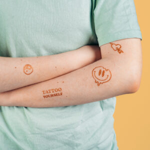 Temporary tattoos in bronze with your design