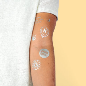 Temporary tattoos in silver with your design