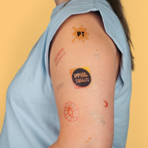 Temporary tattoos in glitter with your design