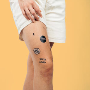 Temporary tattoos in black with your design