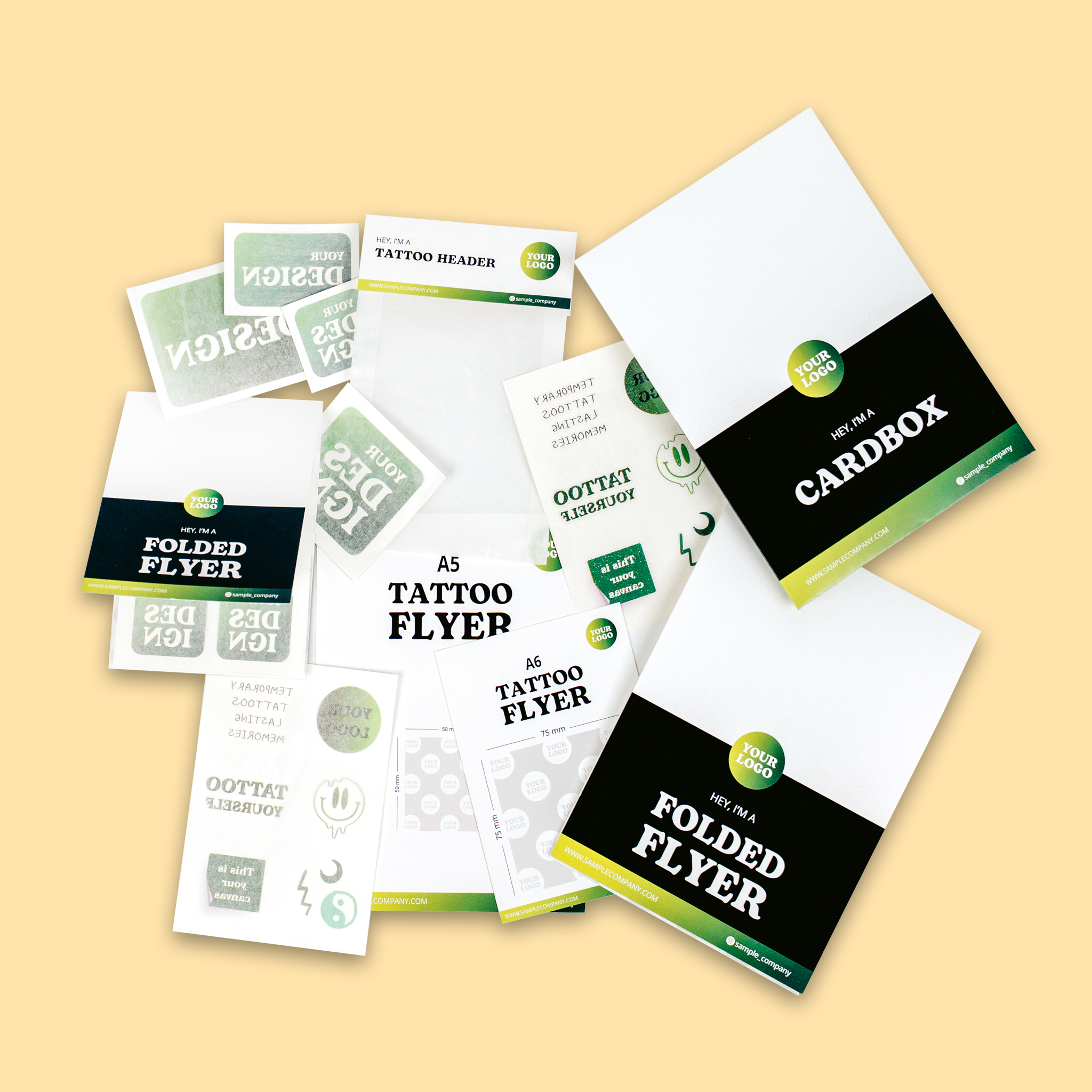 Musterpaket für temporäre Tattoos