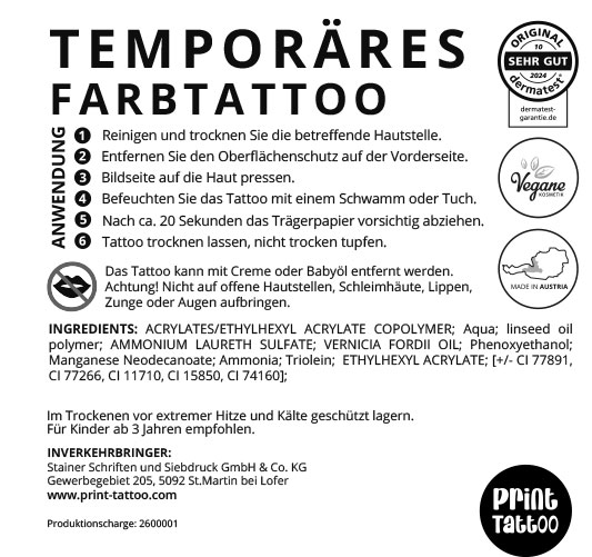 Rückendruck Tattoos